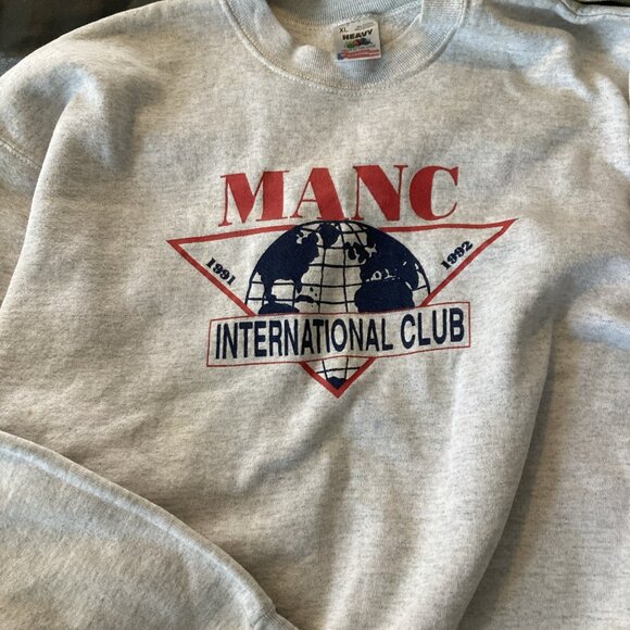 VTG 90s Nazarene University MANC Sweatshirt Gray Crewneck Academia Collegiate XL - Picture 1 of 6